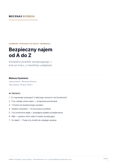 Podgląd PDF — pierwsza strona poradnika bezpiecznego najmu